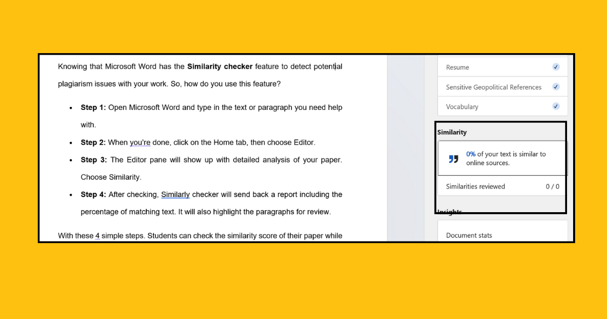 Microsoft Word’s Similarity checker